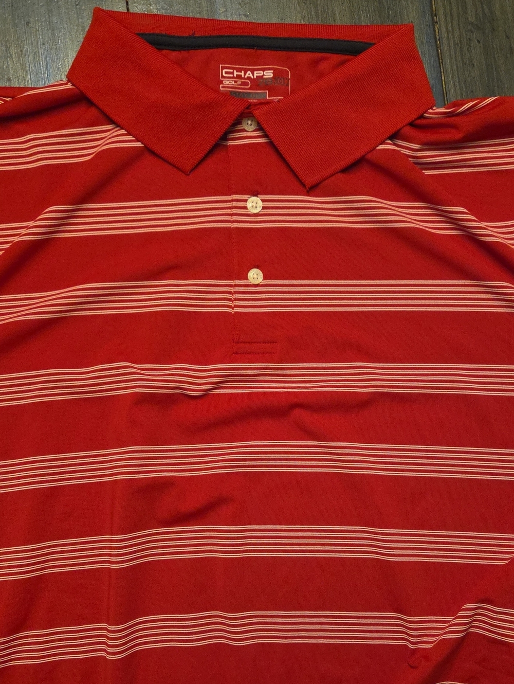 Chaps Men’s Red Striped Polo Shirt